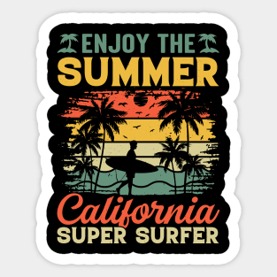 Enjoy The Summer California Super Surfer Sticker